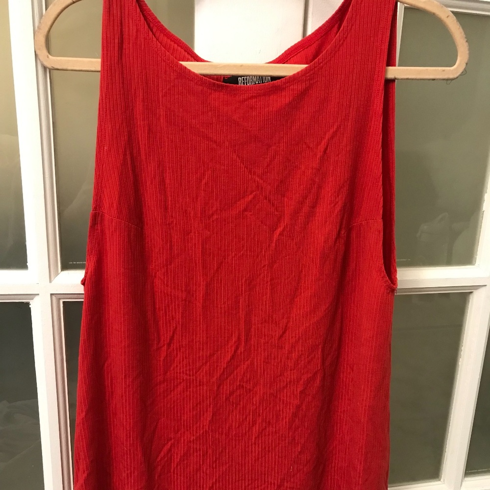 RED REFORMATION MINI DRESS